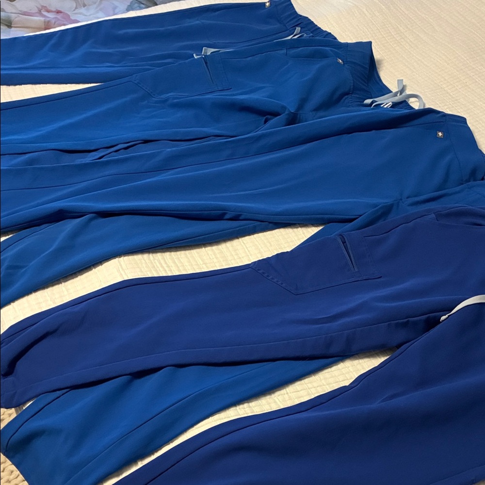 Wear figs blue scrub pants